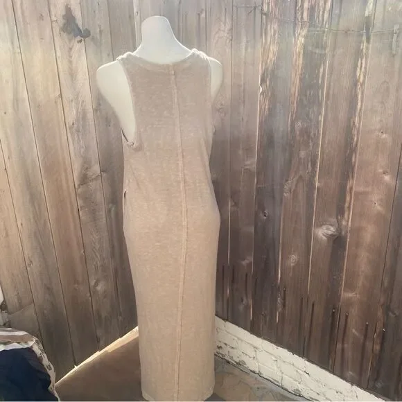 FREE PEOPLE Beach Maxi Dress Sleeveless V Neck Side Slits size medium - Picture 6 of 9